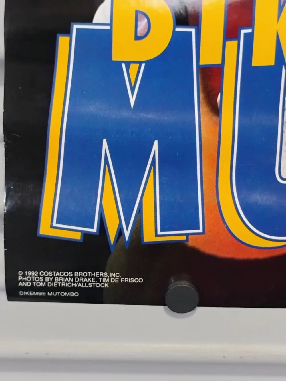 Dikembe Mutombo THE FEAR Denver Nuggets NBA Rare VTG 92 Costacos Poster 23x35